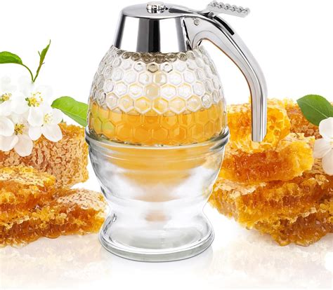 Amazon Bstkey Honey Dispenser No Drip Glass Oz Clear Honey