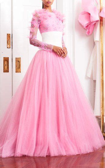 Cherry Blossom Long Sleeve Gown By Christian Siriano Resort 2019