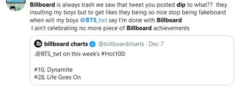 Billboard Deletes Tweet About BTSs New Song Life Goes On Hot Rankings After Facing Severe
