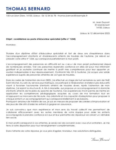 Lettre De Motivation Pour Ducateur Sp Cialis Moncvparfait