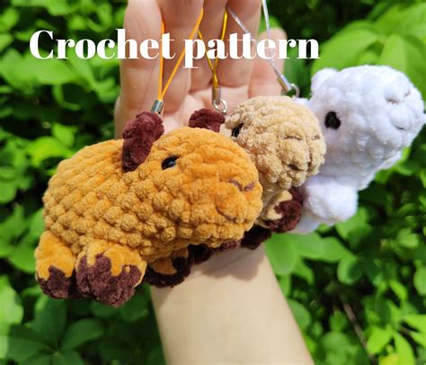 Crochet Capybara Plush Keychain Pattern Capybara Amigurumi Inspire