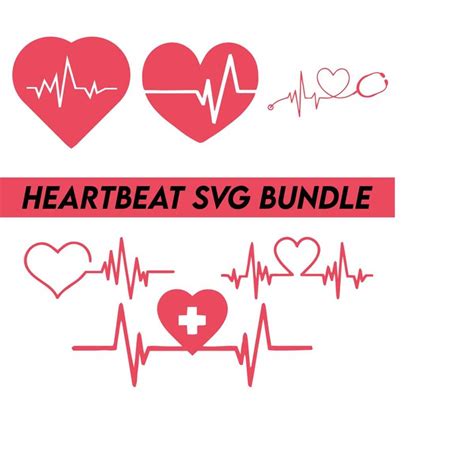 Heart Beat Svg Bundle Ekg Svg Heart Beat Svg Heartbeat Sv Inspire Uplift