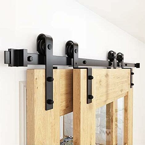 Cm Kit De Porte De Grange Coulissante Double Kit De Rail D Pissure