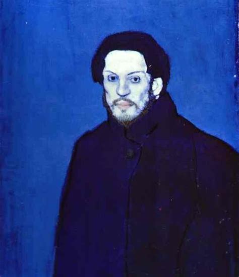 A Pablo Picasso Art Gallery: Pablo Picasso art: Self-portrait in Blue Period.