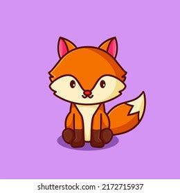 Cute Fox Sitting Cartoon Vector Icon Stock Vector (Royalty Free) 2172715937 | Shutterstock