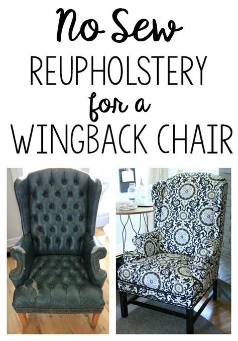 No Sew Method To Reupholster A Wingback Chair Reupholster Couch Diy