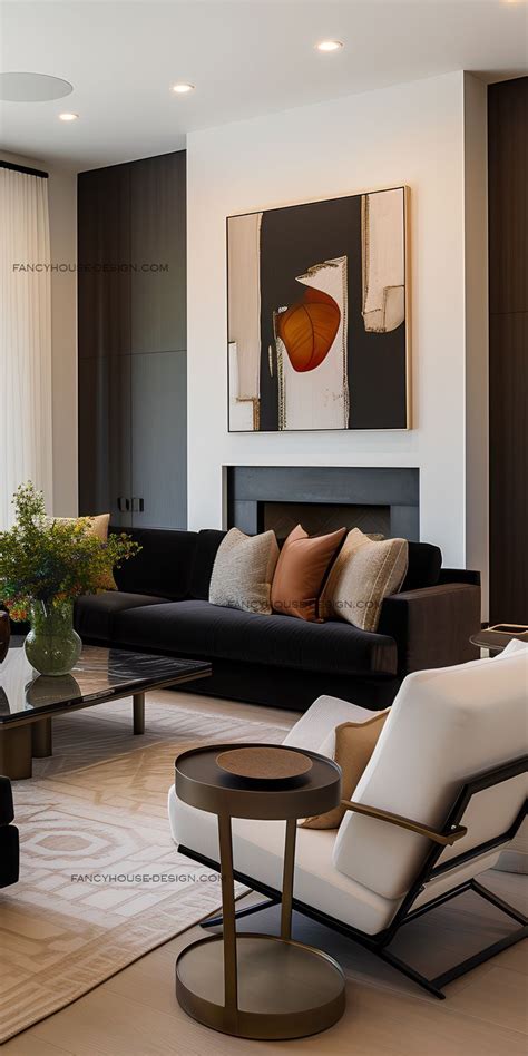 Luxury Living Room Color Trends Often Incorporate Contemporary Black