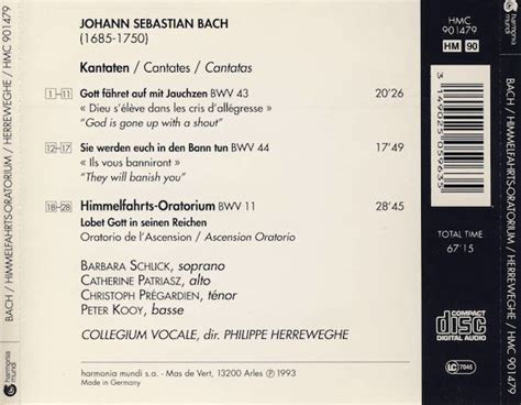 Cantata BWV 11 Ascension Oratorio Details Discography Part 1