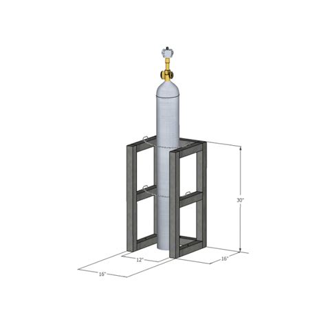 Gas Cylinder Rack Stainless Steel Barricade 1 Tank 1x1 Br1x1ssfs