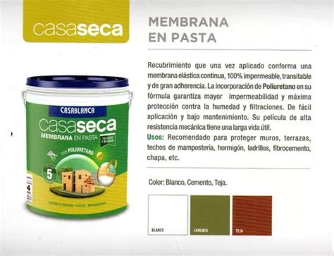 Casablanca Membrana En Pasta Poliuretanica Casaseca X Kg En Venta En