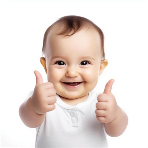 Premium Photo | A baby with a thumbs up sign that says " thumbs up