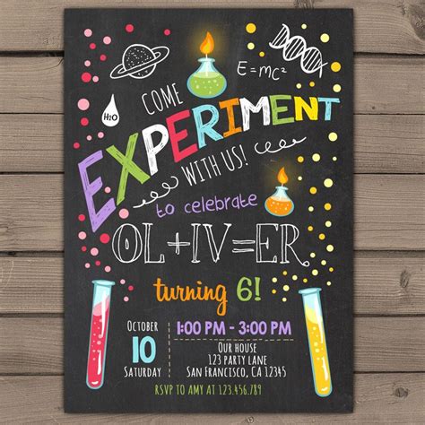 Science Birthday Invitations Science Birthday Party Invitation Science Party Invites Bo