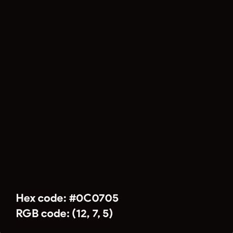 Pitch Black color hex code is #0C0705