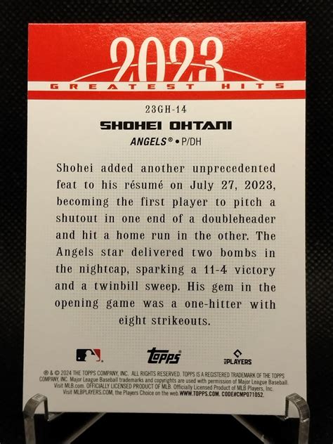 Topps Series Greatest Hits Shohei Ohtani Gh