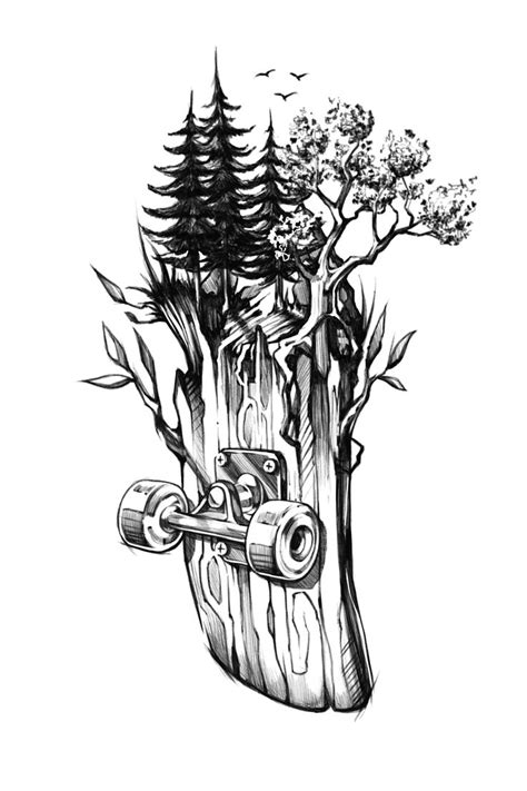 Skateboard Tattoo Illustration Idee Per Tatuaggi Tatuaggi Idee