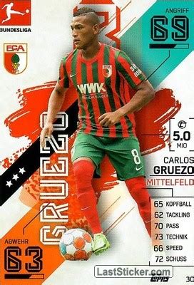 Card 30 Carlos Gruezo Topps German Fussball Bundesliga 2021 2022