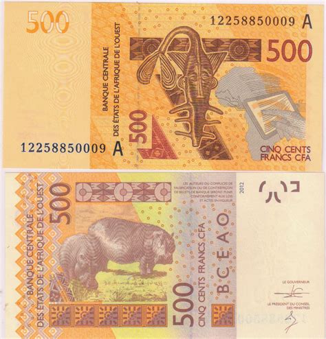 Ivory Coast - West African States - 500 Francs 2012 unc currency note ...