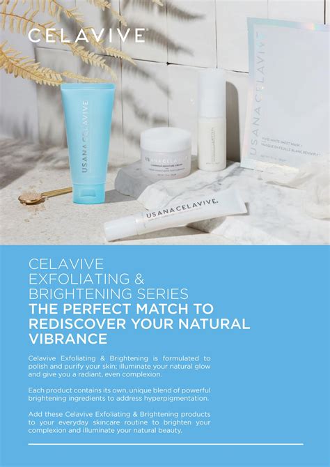 Celavive Exfoliating Brightening Product Leaflet By Usana Malaysia