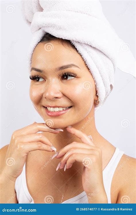 Skincare Skin Care Model Towel White Background Face Wash L Oreal Lush