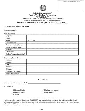 Compilabile Online Modulo D Iscrizione Al CTP Per L AS 200 200