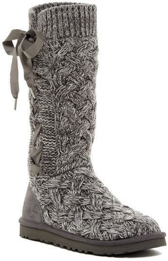 Ugg Mahalya Knit Ribbon Uggpure Tm Lined Boot Shopstyle Boots Uggs Combat Boots