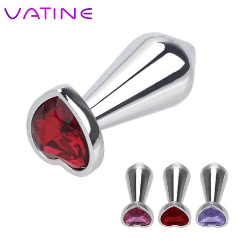 Vatine Heart Shaped Metal Anal Plug Sex Toys For Men Women Prostate