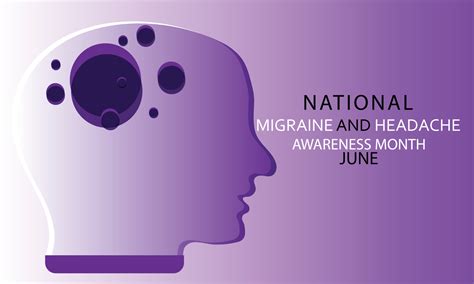 National Migraine And Headache Awareness Month June Background Banner