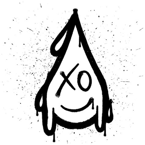 Premium Vector Graffiti Spray Paint Smile Water Drop Isolated Vector