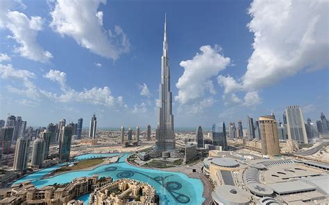 Burj Khalifa Panorama Modern Buildings Cityscapes Uae Skyscrapers