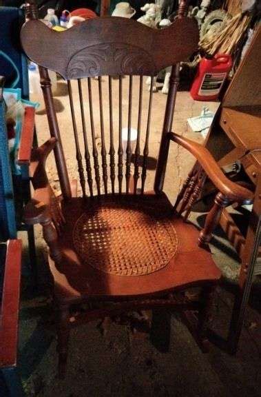 Cane Seat Pressed Back Rocker Metzger Property Services Llc