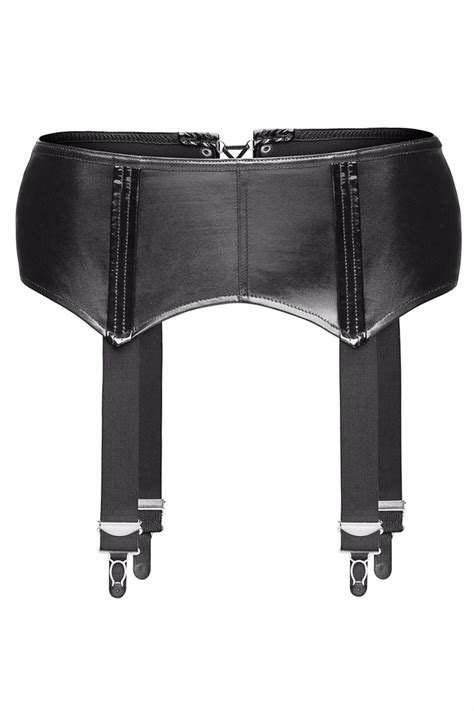 NOIR HANDMADE WETLOOK STRAPSGÜRTEL strumpfhalter strapshalter schwarz