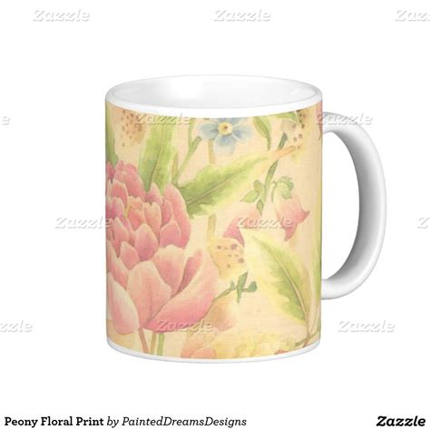 Peony Floral Print Coffee Mug Mugs Floral Prints Coffee Mugs