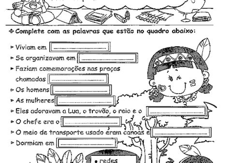 Atividades de história do 4º ano Os primeiros habitantes Ler e Aprender