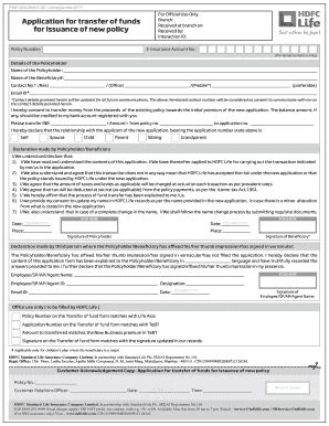 Fillable Online Application For Transfer Of Funds For Issuance Of