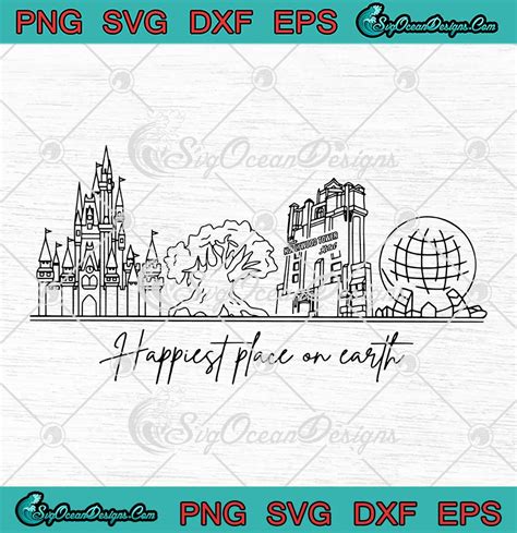 Retro Disneyland Disney World SVG Happiest Place On Earth SVG PNG EPS