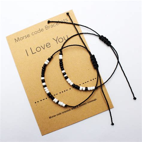 I Love You Morse Code Bracelet Couples Matching Bracelets For Etsy