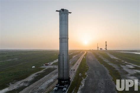 Photo Spacexs Starship Super Heavy Booster 9 Moves To Launch Pad For