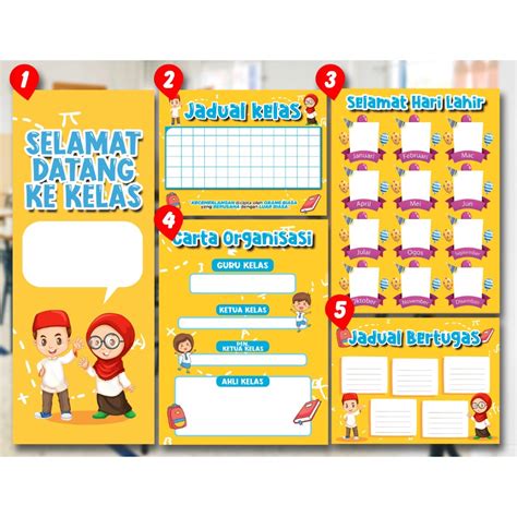 Set Keceriaan Kelas Jadual Bertugas Jadual Kelas Carta Organisasi