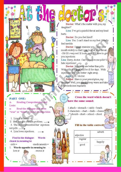 At The Doctor´s Esl Worksheet By Faiza Amani