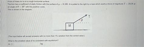 Solved A Box Of Mass M Is On A Rough Horizontal Surface The Chegg