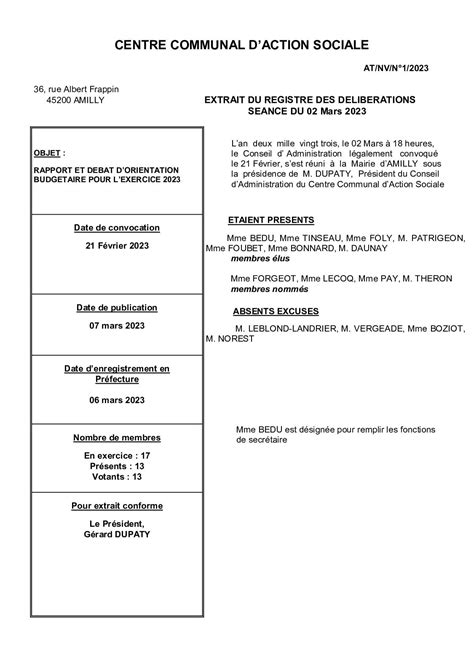 Calaméo Ccas Délibération N1 2023 Du 2 Mars 2023