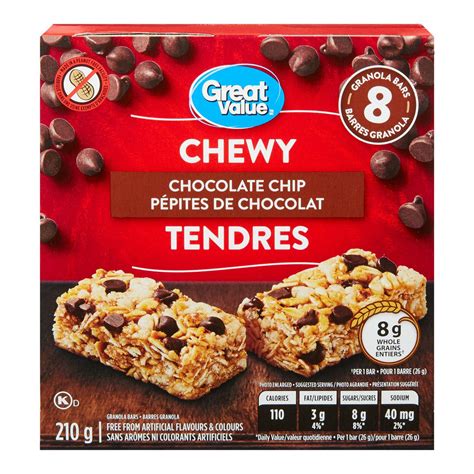 Great Value Chewy Chocolate Chip Granola Bars Walmart Canada