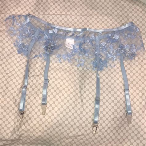 Intimates Sleepwear Baby Blue Sheer Mesh And Floral Lingerie Set Poshmark