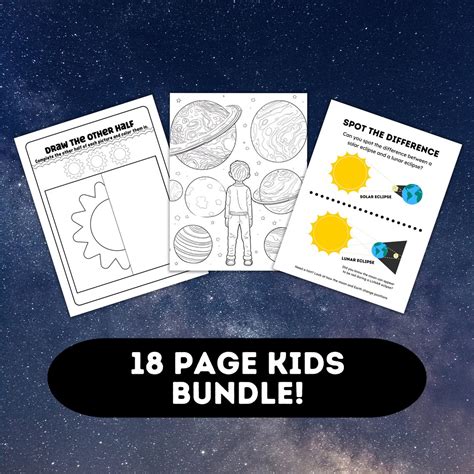 Solar Eclipse Kids Activity Bundle - Etsy