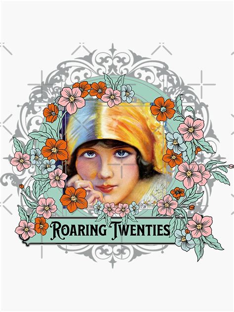 Vintage Retro Roaring Twenties Art Deco Floral Sticker For Sale By Emeris Redbubble