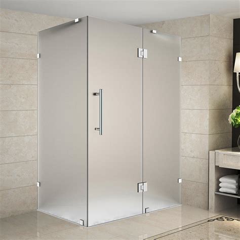 Aston Avalux 48 X 36 X 72 Completely Frameless Hinged Shower Enclosure Frosted Glass