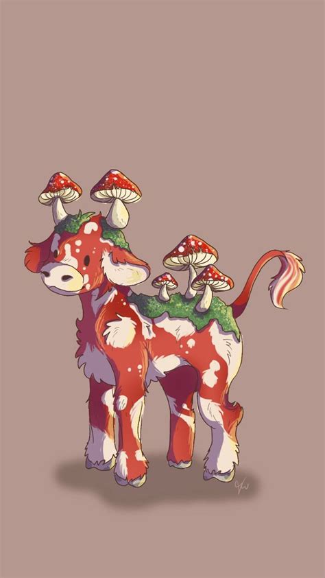 mushroom cow 🍄 in 2022 | Cute animal drawings kawaii, Cute little ...