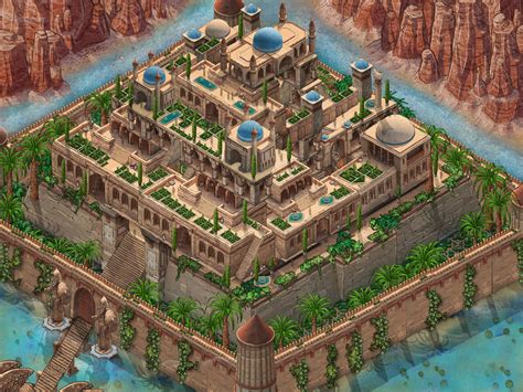 Babylon, hidden in the Gorge and circled by two rivers. | Inkarnate