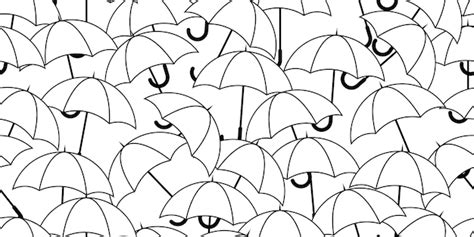 Premium Vector Black White Umbrella Seamless Pattern