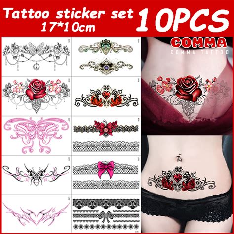 Jual 10Buah Set Tato Sementara Tato Renda Tato Sementara Tatoo